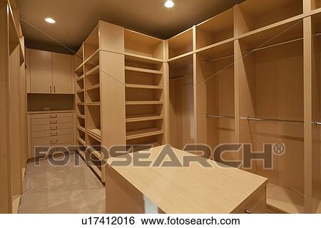 Empty walk in wardrobe View Large Photo Image Stock Photograph - Empty walk in wardrobe. Fotosearch