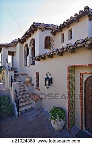 Façade of luxury villa View Large Photo Image Stock Photo - Façade of luxury villa. Fotosearch