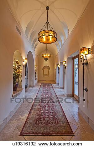 Hallway in luxurious house View Large Photo Image Stock Image - Hallway in luxurious house. Fotosearch
