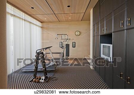 Stock Image - Home gym. Fotosearch