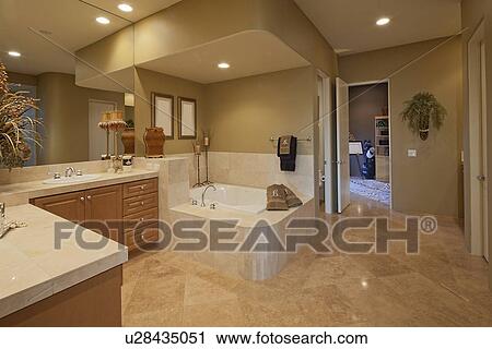 interior of large bathroom View Large Photo Image Stock Image - interior of large bathroom. Fotosearch