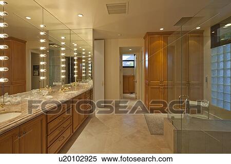 Interior of spacious bathroom with spa View Large Photo Image Stock Photography - Interior of spacious bathroom with spa. Fotosearch