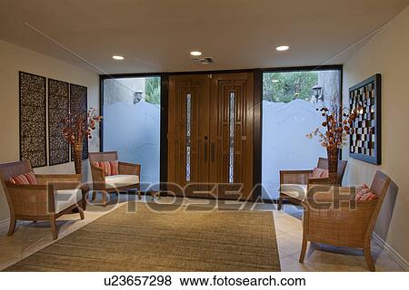 Large entry to luxurious house View Large Photo Image Stock Photo - Large entry to luxurious house. Fotosearch
