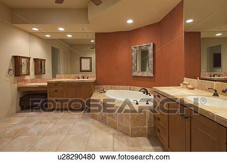 Luxurious bathroom interior View Large Photo Image Stock Image - Luxurious bathroom interior. Fotosearch
