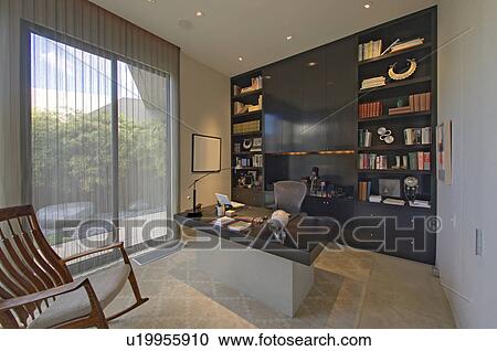 Modern home office View Large Photo Image Stock Image - Modern home office. Fotosearch