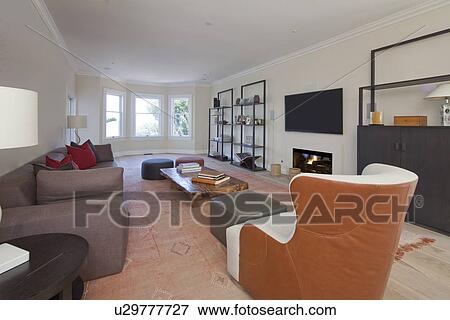 Stock Photo - Modern television room. Fotosearch