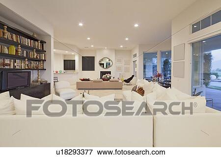 Open plan living dining room View Large Photo Image Stock Photo - Open plan living dining room. Fotosearch