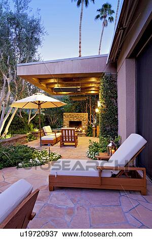 Patio at dusk View Large Photo Image Stock Photo - Patio at dusk. Fotosearch