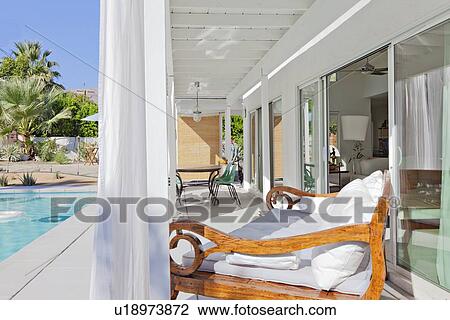 Pool and patio of luxury home View Large Photo Image Stock Image - Pool and patio of luxury home. Fotosearch