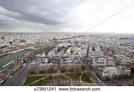 Stock Image - Aerial View of Paris, France. Fotosearch