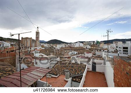 Rooftops of Sagunto, Spain View Large Photo Image Picture - Rooftops of Sagunto, Spain. Fotosearch
