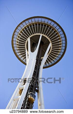 View up to Space Needle, Seattle View Large Photo Image Stock Photo - View up to Space Needle, Seattle . Fotosearch