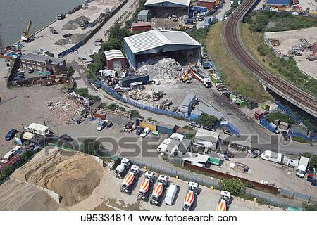 Arial View of Industrial construction and recycling plant View Large Photo Image Picture - Arial View of Industrial construction and recycling plant. Fotosearch
