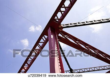 Stock Photo - Close up of red construction crane. Fotosearch