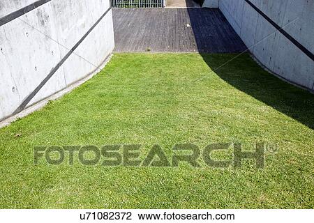Grass verge between two brick walls View Large Photo Image Stock Image - Grass verge between two brick walls. Fotosearch