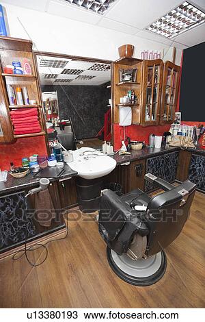 Stock Image - Interior of hair salon. Fotosearch