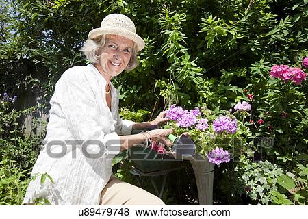 Portrait of happy senior woman with shovel gardening in backyard View Large Photo Image Stock Photo - Portrait of happy senior woman with shovel gardening in backyard. Fotosearch