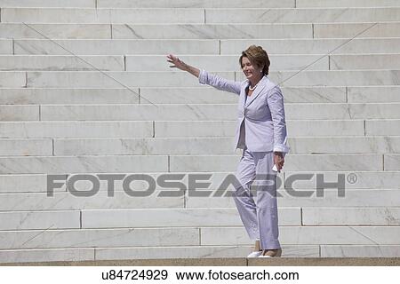 Stock Photo - Congresswoman Nancy Pelosi and Majority and Minority House Speaker speaks at Action to Realize the Dream march and rally commemorating the 50th Anniversary of the march on Washington, D. C.. Fotosearch
