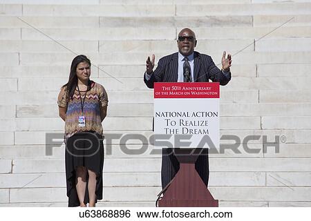 Stock Photograph - Harvard Professor Charles Ogletree speaks at the National Action to Realize the Dream march and rally commemorating the 50th Anniversary of the march on Washington, D. C.. Fotosearch