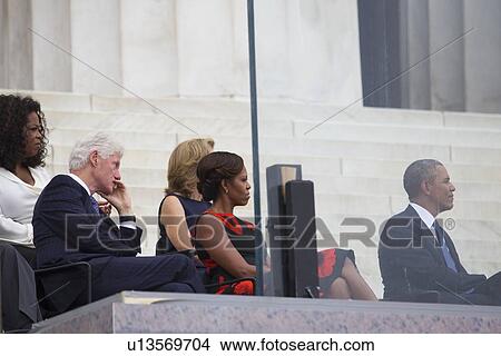 Picture - "Let Freedom Ring" - President Obama and Former Presidents Bill Clinton and Jimmy Carter Commemorate the 50th Anniversary Of MLK's March On Washington, August 28, 2013.. Fotosearch
