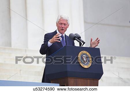 Stock Image - "Let Freedom Ring" - President Obama and Former Presidents Bill Clinton and Jimmy Carter Commemorate the 50th Anniversary Of MLK's March On Washington, August 28, 2013.. Fotosearch