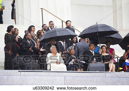 Stock Image - "Let Freedom Ring" - President Obama and Former Presidents Bill Clinton and Jimmy Carter Commemorate the 50th Anniversary Of MLK's March On Washington, August 28, 2013.. Fotosearch