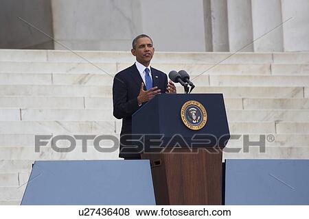 Stock Photo - "Let Freedom Ring" - President Obama and Former Presidents Bill Clinton and Jimmy Carter Commemorate the 50th Anniversary Of MLK's March On Washington, August 28, 2013.. Fotosearch
