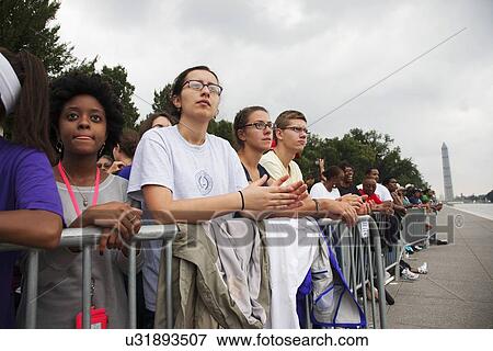 Stock Photo - "Let Freedom Ring" - President Obama and Former Presidents Bill Clinton and Jimmy Carter Commemorate the 50th Anniversary Of MLK's March On Washington, August 28, 2013.. Fotosearch