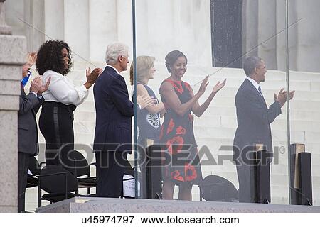 Stock Photo - "Let Freedom Ring" - President Obama and Former Presidents Bill Clinton and Jimmy Carter Commemorate the 50th Anniversary Of MLK's March On Washington, August 28, 2013.. Fotosearch