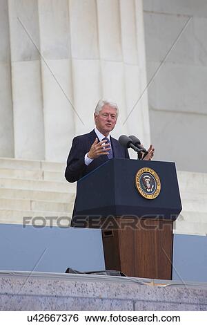 Stock Photograph - "Let Freedom Ring" - President Obama and Former Presidents Bill Clinton and Jimmy Carter Commemorate the 50th Anniversary Of MLK's March On Washington, August 28, 2013.. Fotosearch