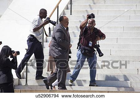 Picture - Martin Luther King III approaches podium at the National Action to Realize the Dream march and rally commemorating the 50th Anniversary of the march on Washington, D. C.. Fotosearch