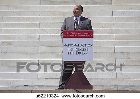 Picture - Martin Luther King III speaks at the National Action to Realize the Dream march and rally commemorating the 50th Anniversary of the march on Washington, D. C.. Fotosearch