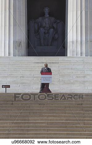 Stock Image - Martin Luther King III speaks at the National Action to Realize the Dream march and rally commemorating the 50th Anniversary of the march on Washington, D. C.. Fotosearch