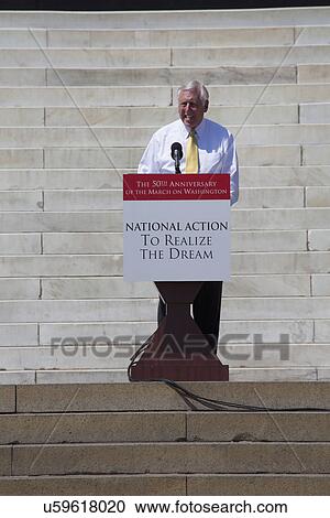 Stock Image - Maryland Congressman Steny Hoyer speaks at the National Action to Realize the Dream march and rally commemorating the 50th Anniversary of the march on Washington, D. C.. Fotosearch