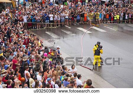 Men dressed in yellow firemen slickers and firehoses have annual Waterfight on July 4, Ouray, CO View Large Photo Image Stock Photo - Men dressed in yellow firemen slickers and firehoses have annual Waterfight on July 4, Ouray, CO. Fotosearch