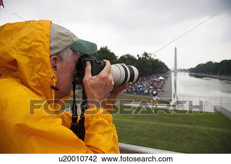 Stock Image - Photographer Joseph Sohm at Martin Luther King 50th Anniversary of "I Have A Dream" Speech. Fotosearch