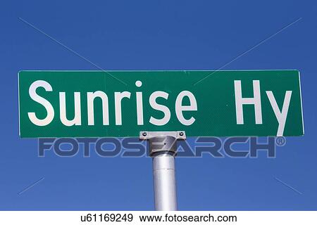 Stock Photo - Sunrise Highway, Road Sign in San Diego County, California. Fotosearch