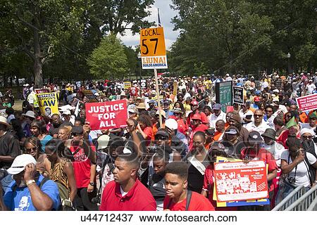 Stock Photo - The National Action to Realize the Dream march and rally for the 50th Anniversary of the march on Washington, August 24, 2013, Lincoln Memorial, Washington, D. C.. Fotosearch