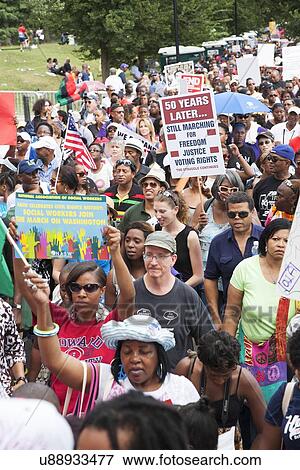 Stock Photo - The National Action to Realize the Dream march and rally for the 50th Anniversary of the march on Washington, August 24, 2013, Lincoln Memorial, Washington, D. C.. Fotosearch