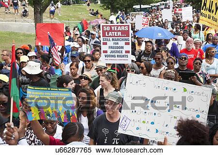 Stock Photography - The National Action to Realize the Dream march and rally for the 50th Anniversary of the march on Washington, August 24, 2013, Lincoln Memorial, Washington, D. C.. Fotosearch