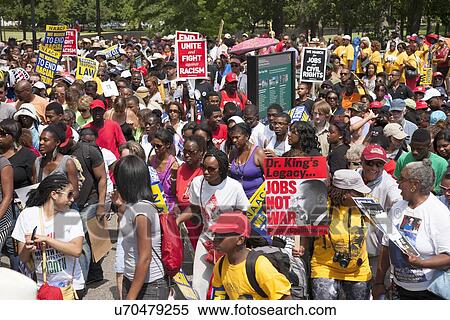Stock Photography - The National Action to Realize the Dream march and rally for the 50th Anniversary of the march on Washington, August 24, 2013, Lincoln Memorial, Washington, D. C.. Fotosearch