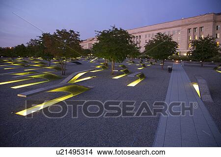Picture - The Pentagon Memorial honors 184 Americans who lost their life on 9/11/2001, Washington D. C.. Fotosearch