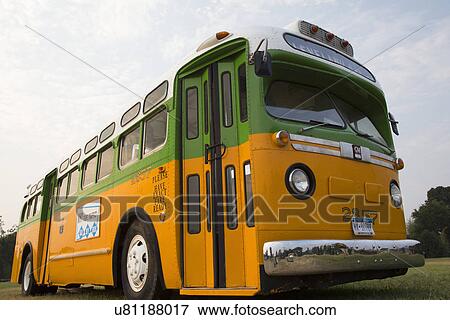 Stock Photo - The Rosa Parks Bus from 1955, on display at the 50th Anniversary of the march on Washington, August 24, 2013, Washington, D. C.. Fotosearch
