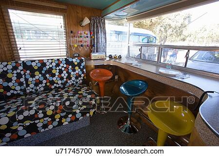 Stock Image - Vintage Trailers and Campers, the 4th Annual Vintage Trailer Bash, Flying Flag RV Resort, Buellton, California. Fotosearch
