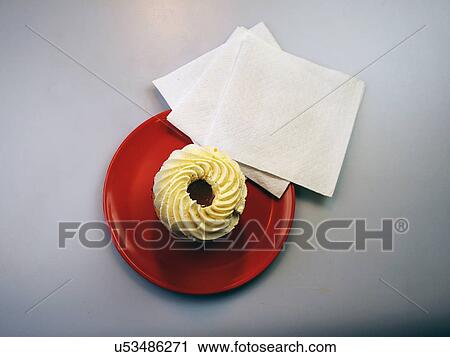 Doughnut Shaped Cupcake On Plate Viewed From Above View Large Photo Image Stock Image - Doughnut Shaped Cupcake On Plate Viewed From Above. Fotosearch