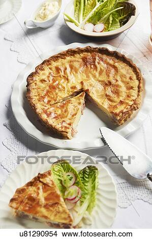 Homemade Ham And Egg Pie On Plate View Large Photo Image Picture - Homemade Ham And Egg Pie On Plate. Fotosearch