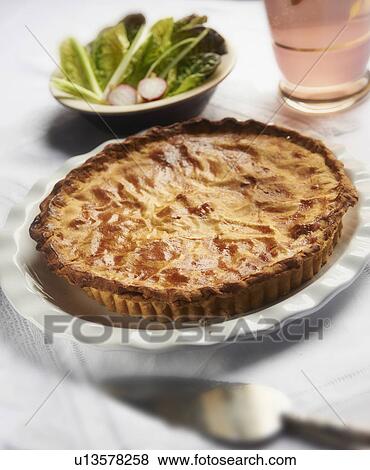 Homemade Ham And Egg Pie On Plate View Large Photo Image Stock Photo - Homemade Ham And Egg Pie On Plate. Fotosearch