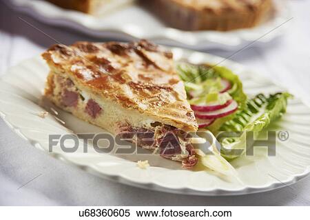 Homemade Ham And Egg Pie On Plate View Large Photo Image Stock Photography - Homemade Ham And Egg Pie On Plate. Fotosearch