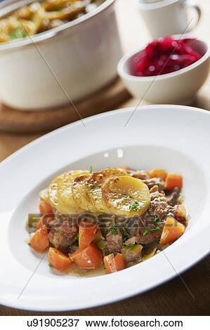Stock Photo - Plate Of Homemade Lamb Hotpot. Fotosearch