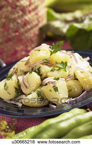 Plate Of Potato Salad With Parsley And Red Onion View Large Photo Image Stock Photo - Plate Of Potato Salad With Parsley And Red Onion. Fotosearch